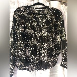 & other stories US size 6 women’s black and white button up shirt